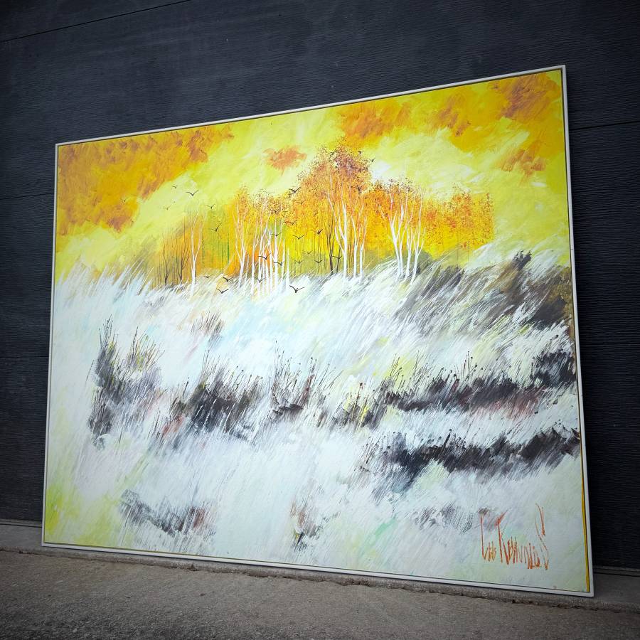 Rare Super large mid century modern original painting — photograph 5 of 5