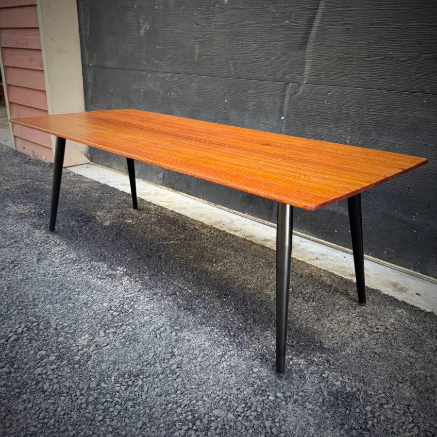 Mid century modern compact solid walnut coffee table — photograph 5 of 5