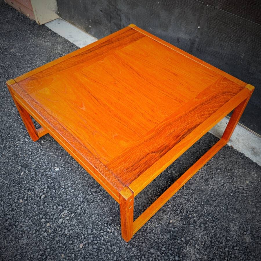 Mid century modern teak square coffee table — photograph 5 of 5