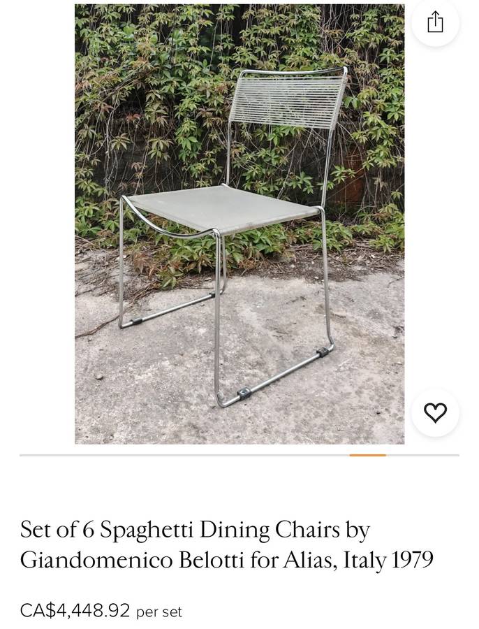 Mid century modern Italian Spaghetti indoor outdoor dining chairs — photograph 8 of 8