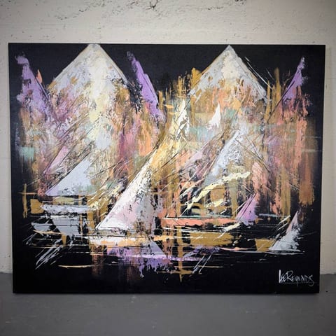 Cool large sized mcm original painting