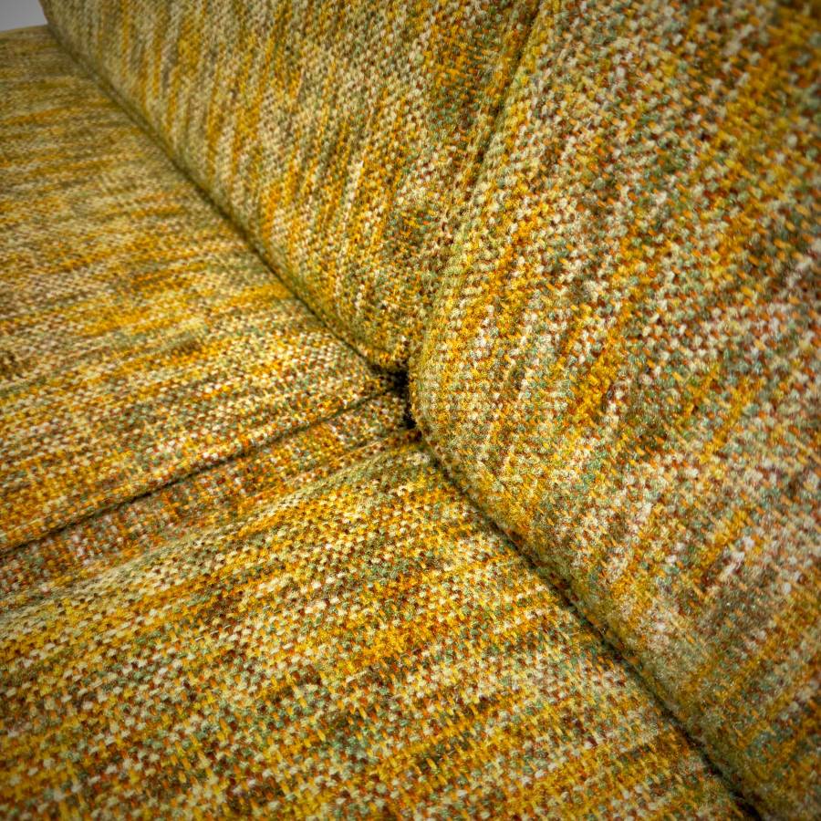 Beautiful mid century modern teak and wool love seat — photograph 6 of 9