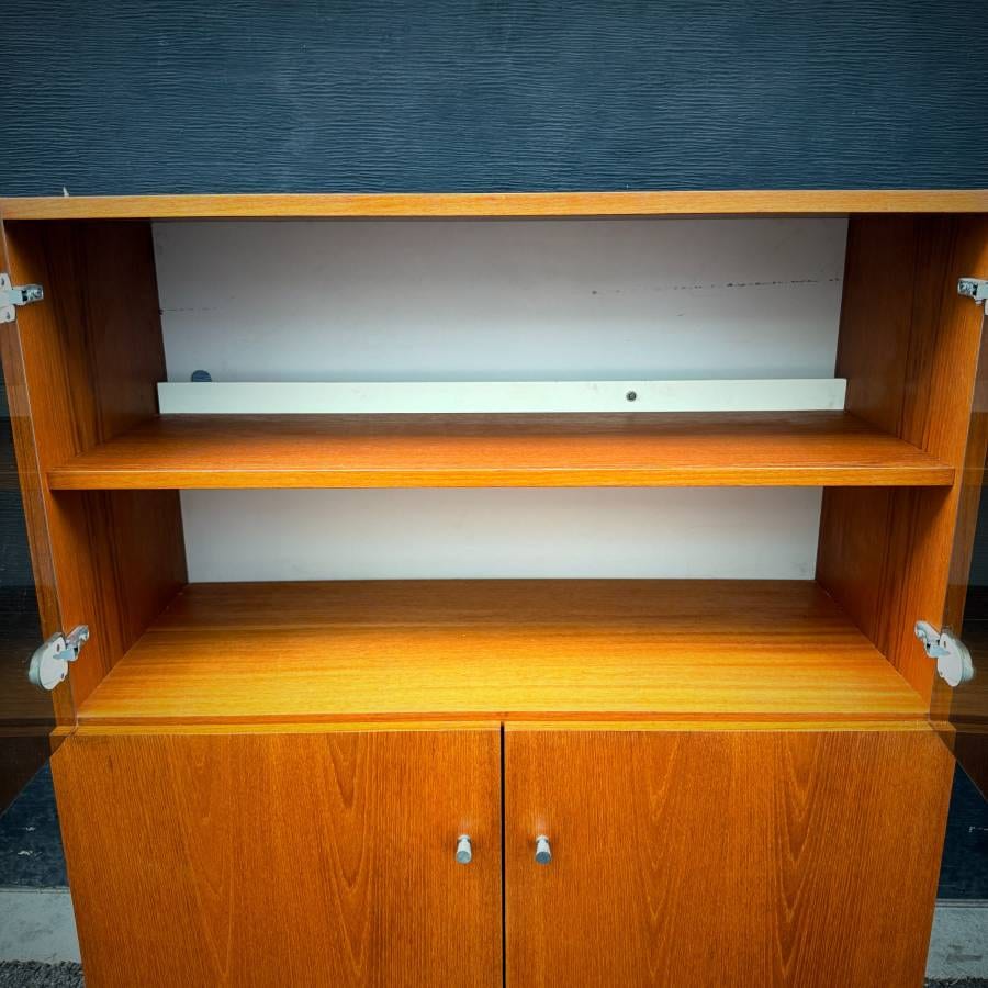 Mid century modern teak and glass cabinet — photograph 6 of 7