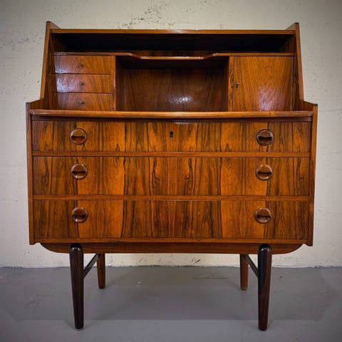 Stunning 1960s danish modern rosewood secretaire desk dresser