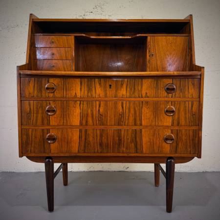 Stunning 1960s danish modern rosewood secretaire desk dresser
