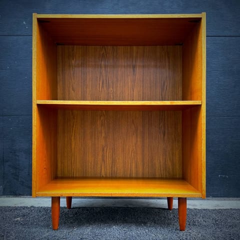 Danish mid century modern teak LP shelf