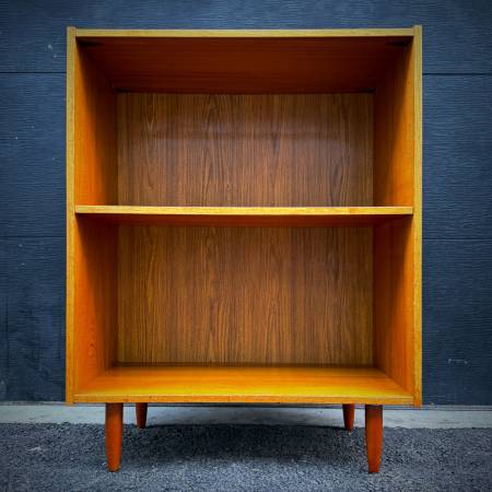 Danish mid century modern teak LP shelf