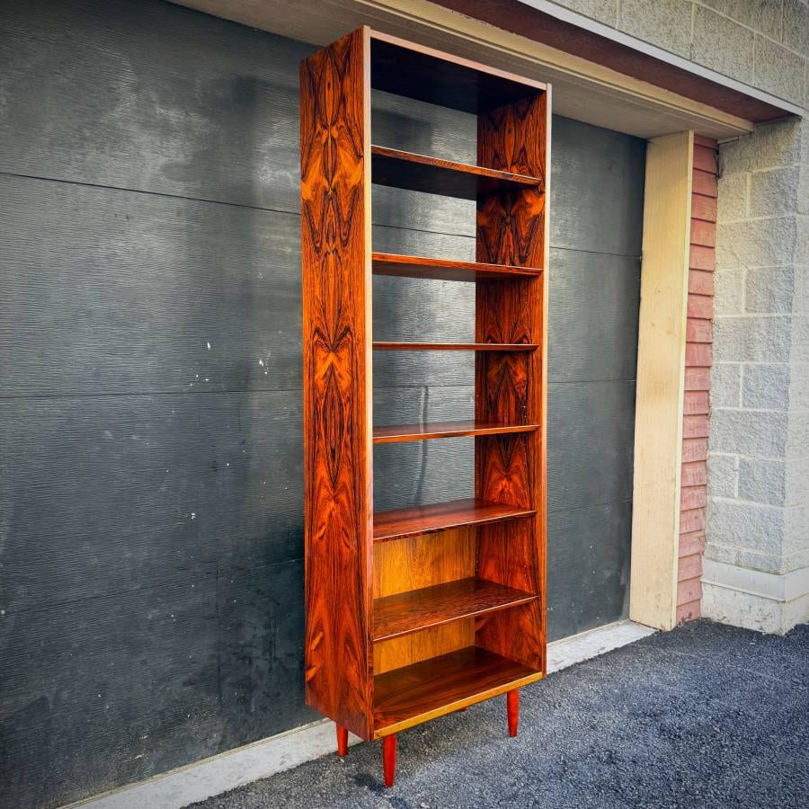 Danish modern tall rosewood shelving unit — photograph 2 of 5
