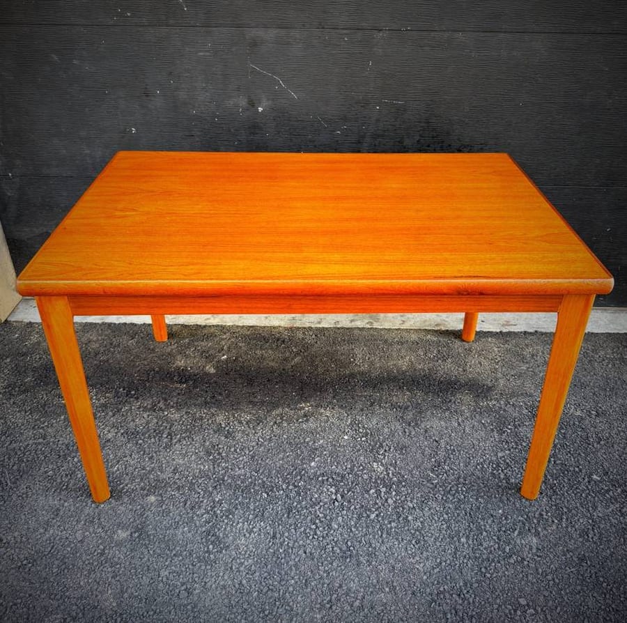 Danish modern vintage mcm teak dining table — photograph 2 of 8
