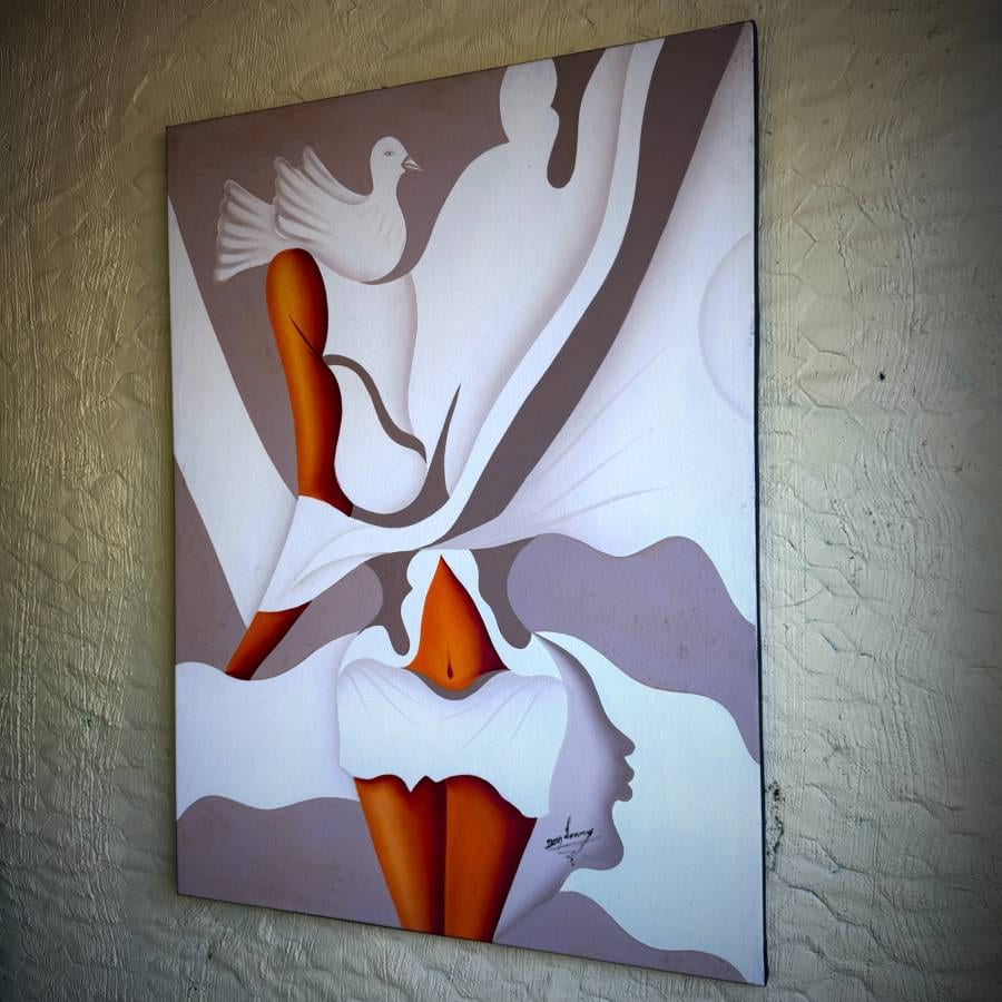 1970s original psychedelic abstract painting — photograph 4 of 4
