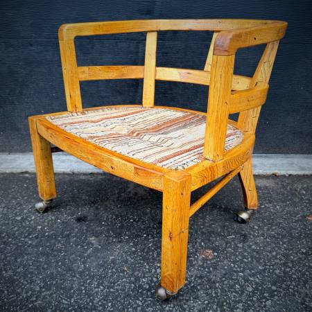 Cool mid century solid oak occasional chair