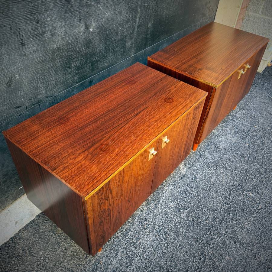 Pair of danish mid century modern rosewood compact credenzas — photograph 5 of 7