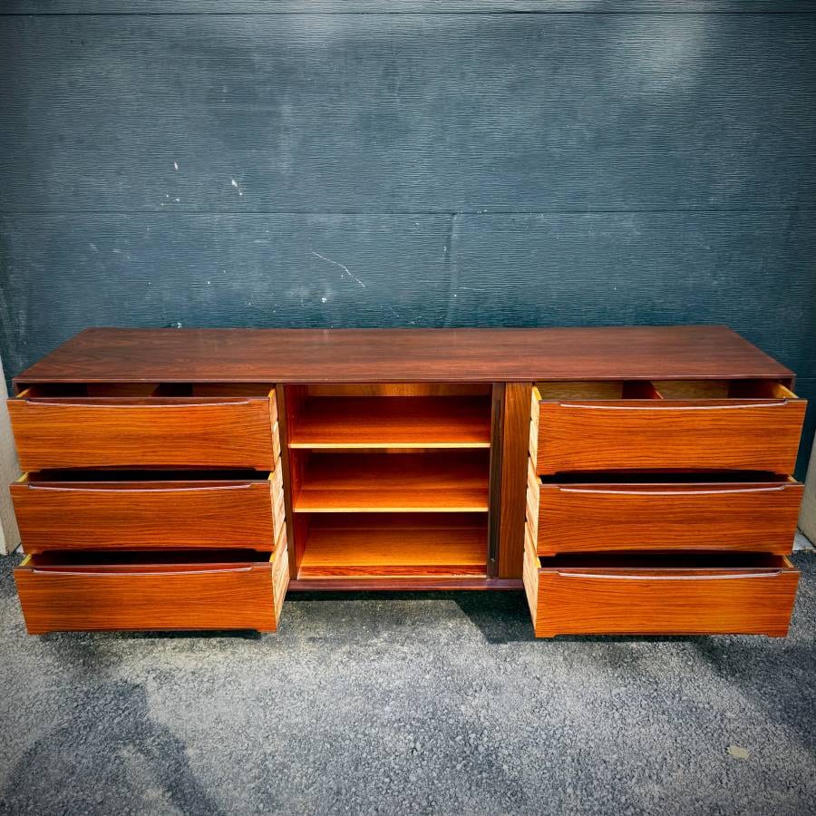 Danish modern rosewood credenza dresser by Drylund — photograph 5 of 7