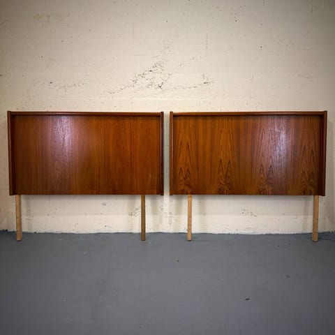 Pair of mid century modern teak twin headboards