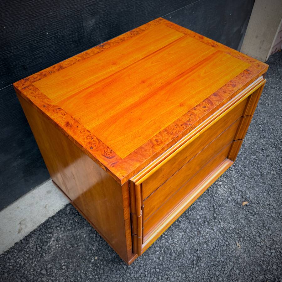 Beautiful mcm vintage burled walnut side table — photograph 6 of 6