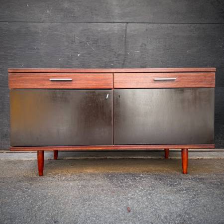 Mid century modern swedish rosewood media stand credenza