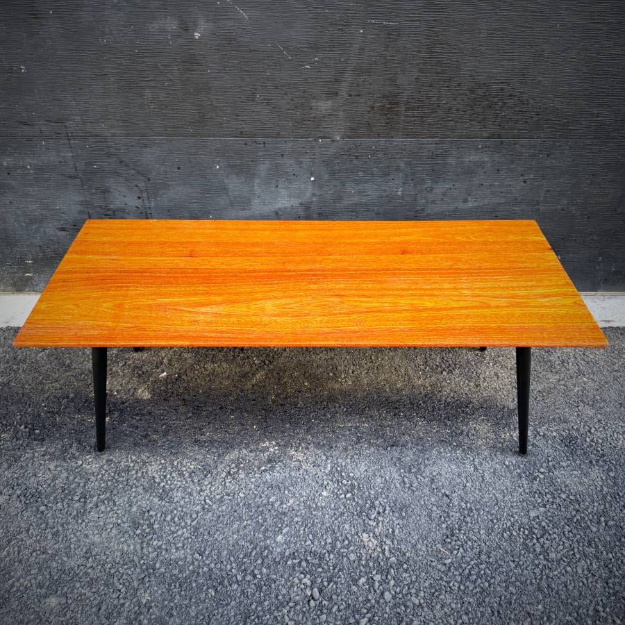 Mid century modern compact solid walnut coffee table — photograph 2 of 5