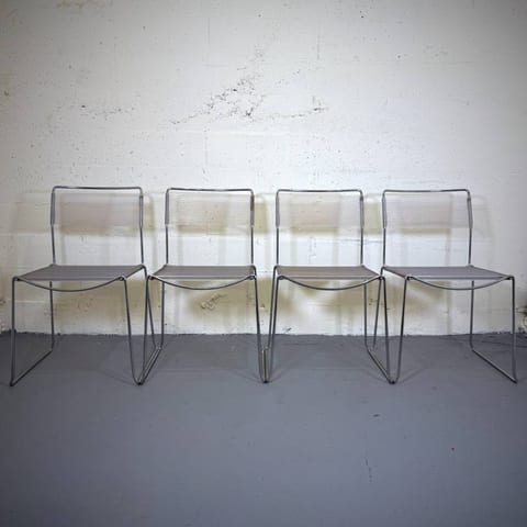 Mid century modern Italian Spaghetti indoor outdoor dining chairs