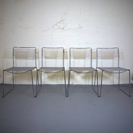 Mid century modern Italian Spaghetti indoor outdoor dining chairs
