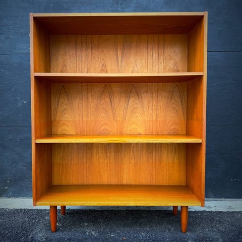Mid century modern teak shelving unit
