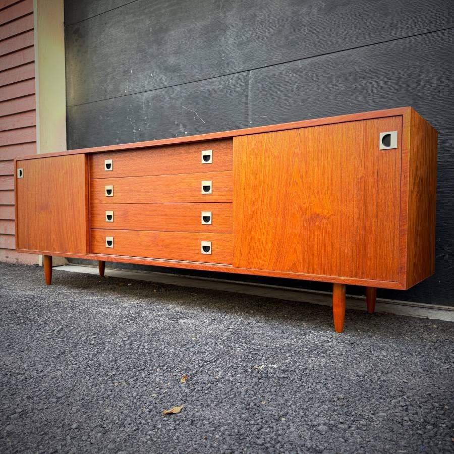 Beautiful danish modern teak extra long credenza — photograph 3 of 8