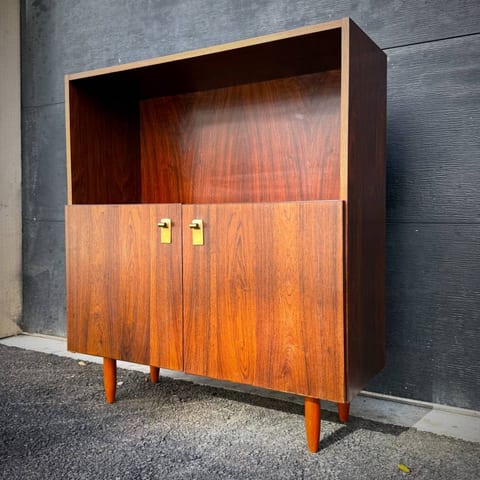 Danish mid century modern rosewood shelving unit