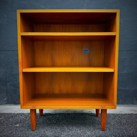 Compact mid century danish modern teak shelf