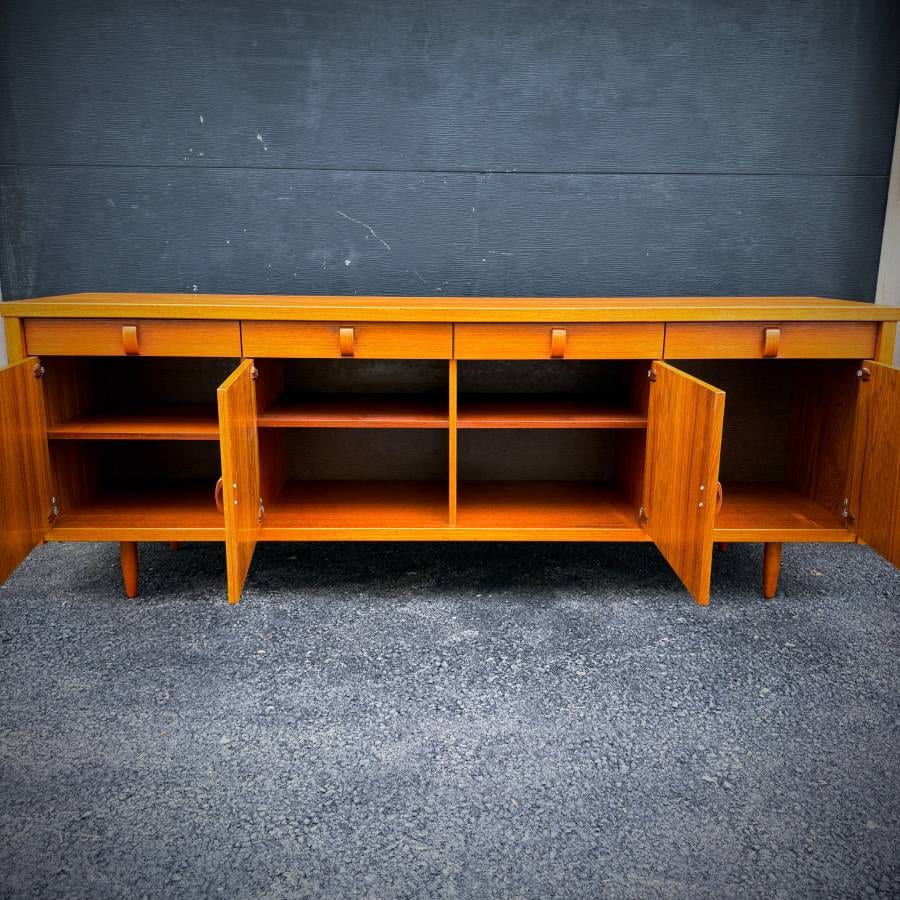 Extra long mid century modern teak credenza — photograph 5 of 7