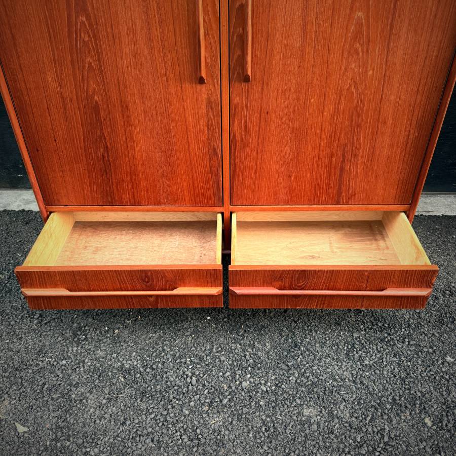 Mid century modern extra large teak wardrobe dresser — photograph 6 of 7
