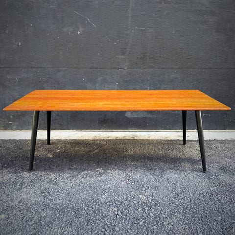 Mid century modern compact solid walnut coffee table