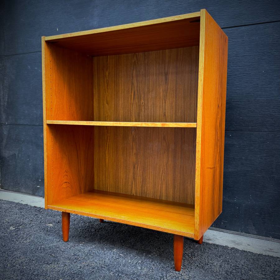 Danish mid century modern teak LP shelf — photograph 2 of 5