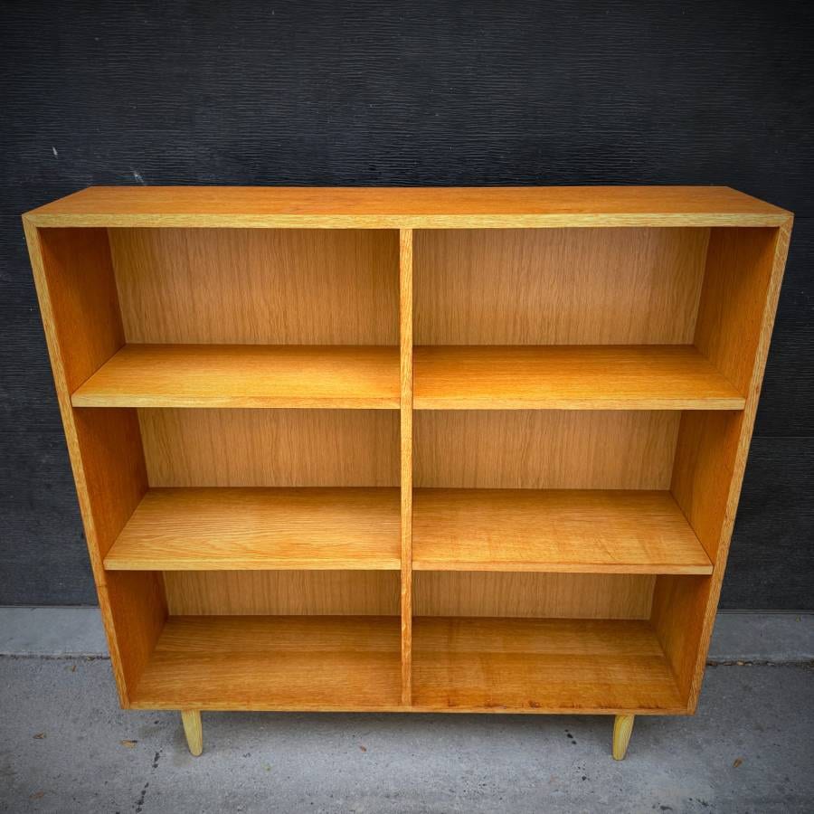 Danish modern oak vintage shelving unit by SKM Mobler — photograph 4 of 6