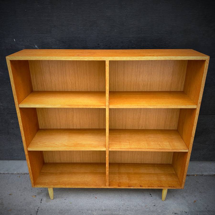 Danish modern oak vintage shelving unit by SKM Mobler — photograph 4 of 6