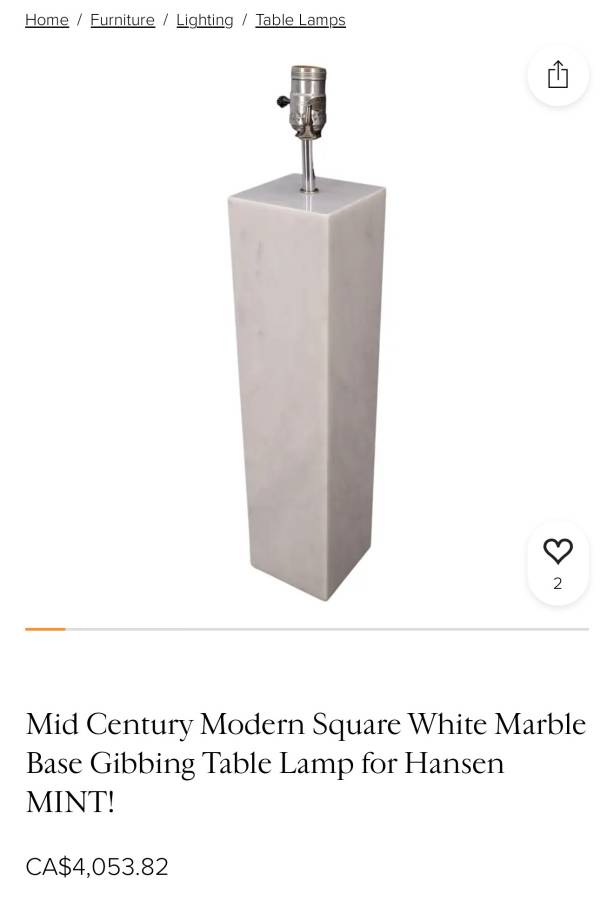 Rare pare of 1950s Italian marble table lamps with original shades — photograph 10 of 10