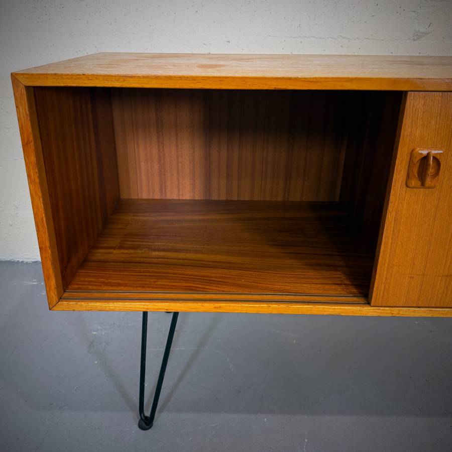 Danish modern atomic teak credenza — photograph 7 of 7