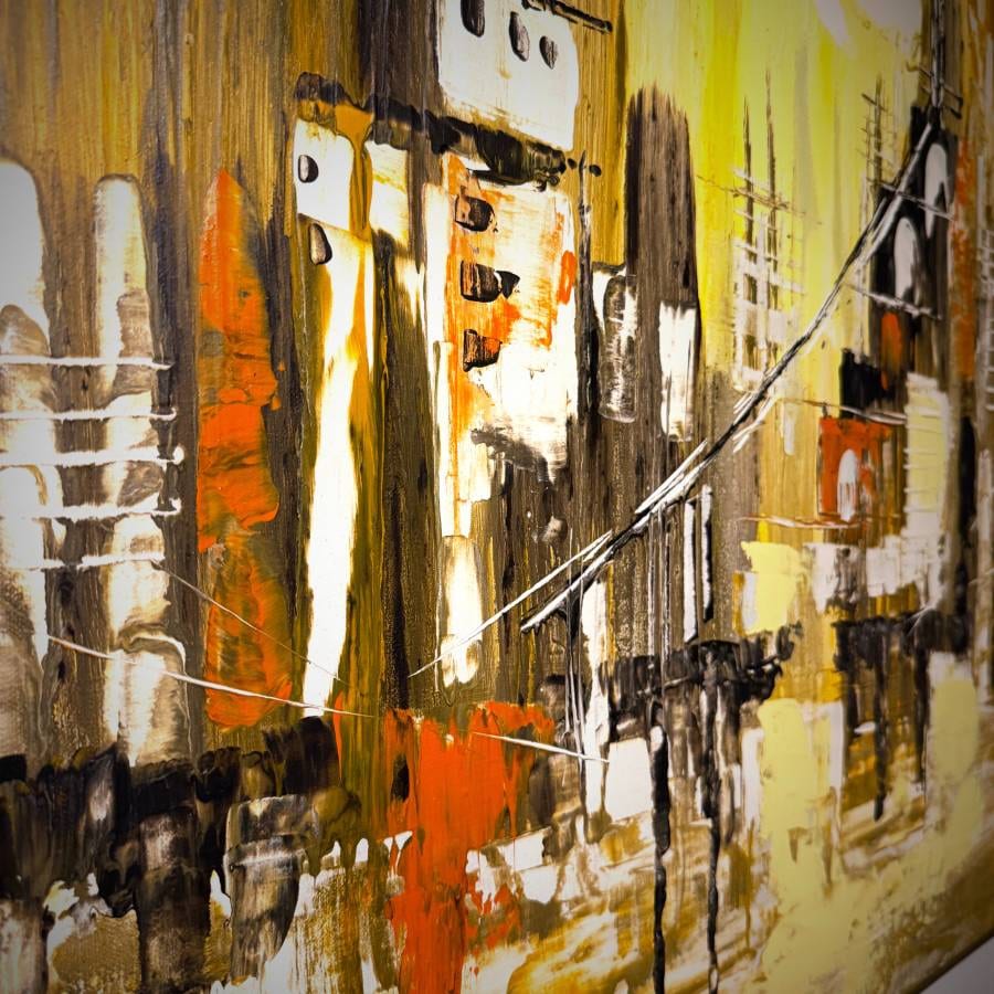Beautiful mid century modern original abstract painting — photograph 3 of 4