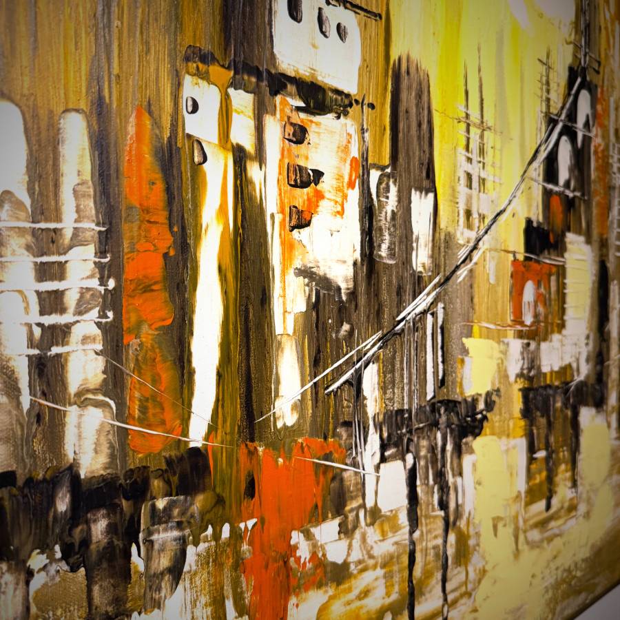 Beautiful mid century modern original abstract painting — photograph 3 of 4