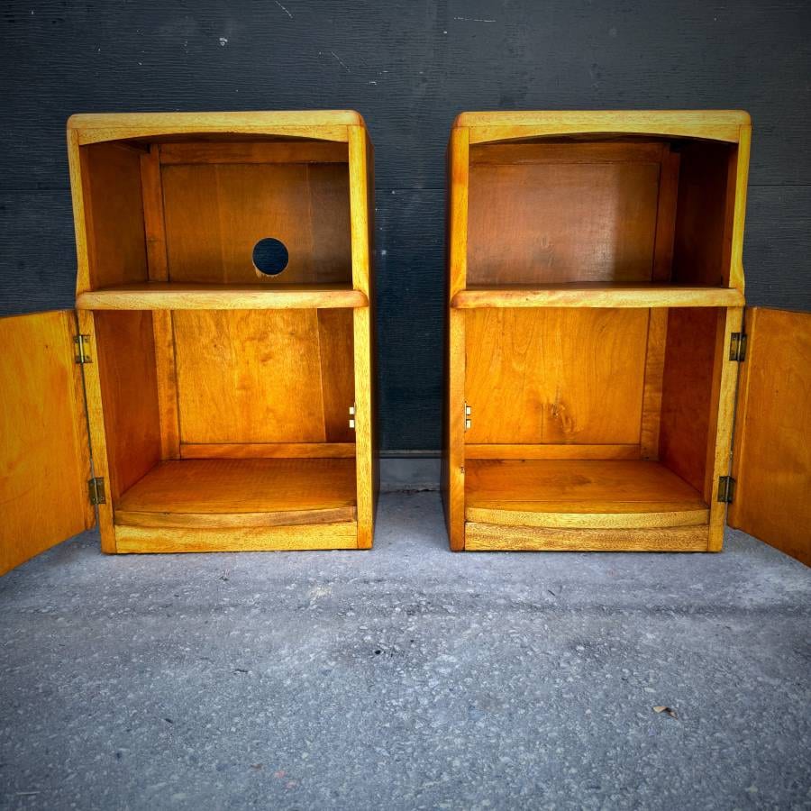 Pair of mid century modern art deco bedside tables — photograph 5 of 6