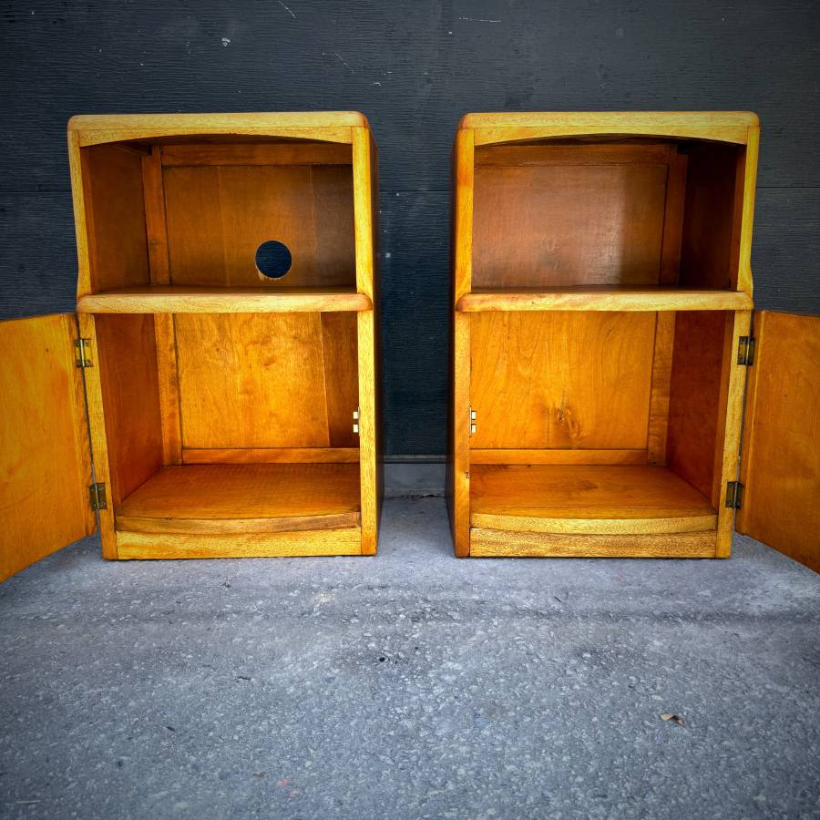 Pair of mid century modern art deco bedside tables — photograph 5 of 6