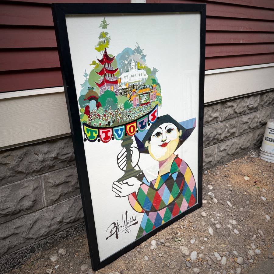 Vintage Bjorn Wiinblad Tivoli Gardens framed print from Denmark — photograph 2 of 6