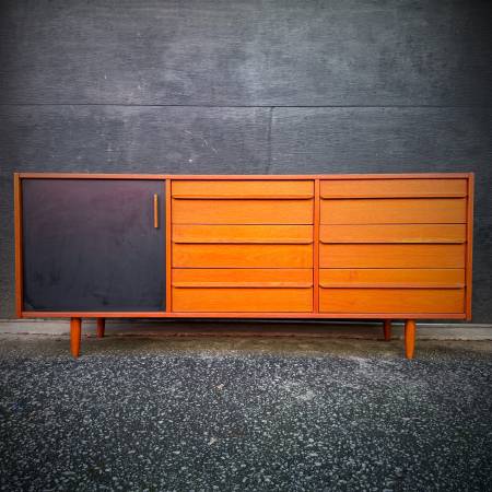Mid century modern teak dresser credenza