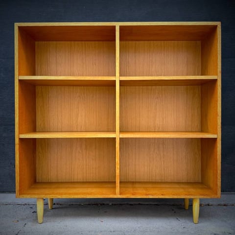 Danish modern oak vintage shelving unit by SKM Mobler