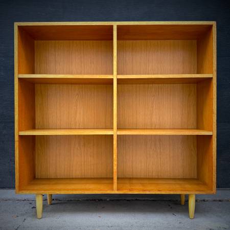 Danish modern oak vintage shelving unit by SKM Mobler