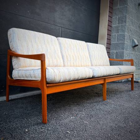 Danish modern teak 3 seater sofa couch