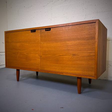 Compact danish modern teak credenza