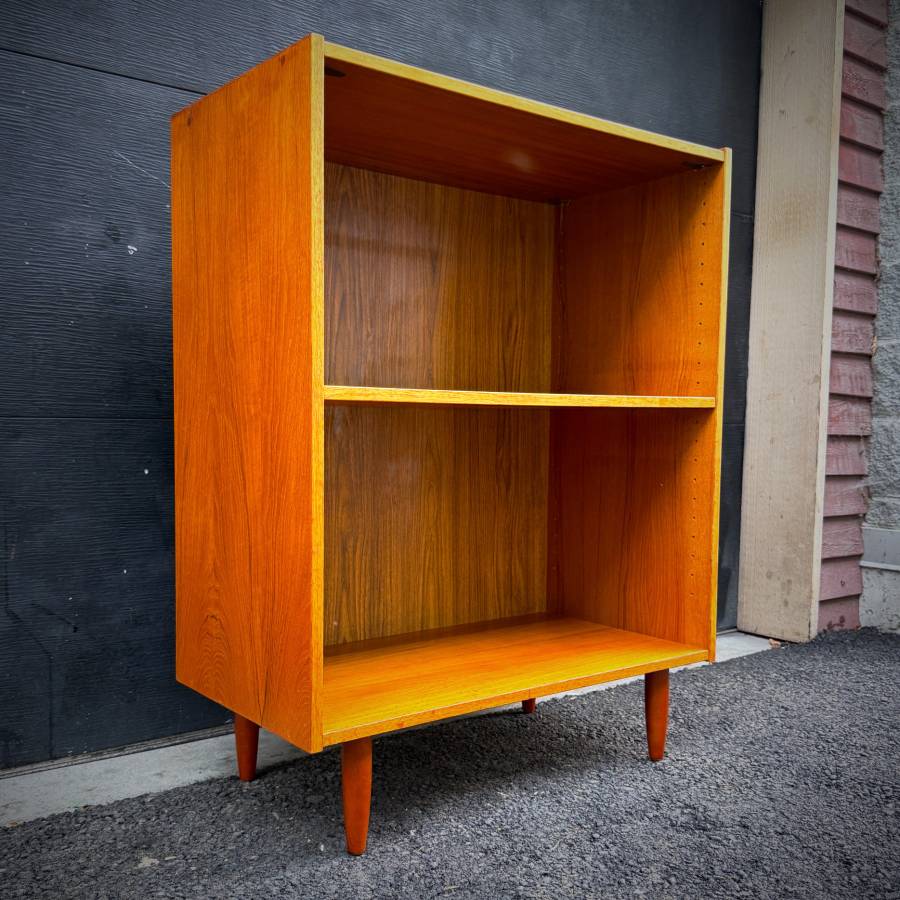 Danish mid century modern teak LP shelf — photograph 3 of 5