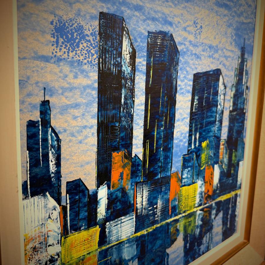Beautiful original mid century modern abstract painting — photograph 3 of 4