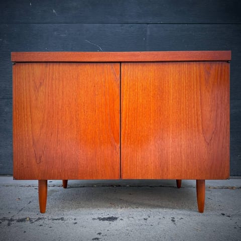 Mid century modern compact teak credenza