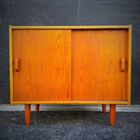 Compact mid century modern teak credenza made in Denmark