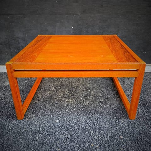 Mid century modern teak square coffee table